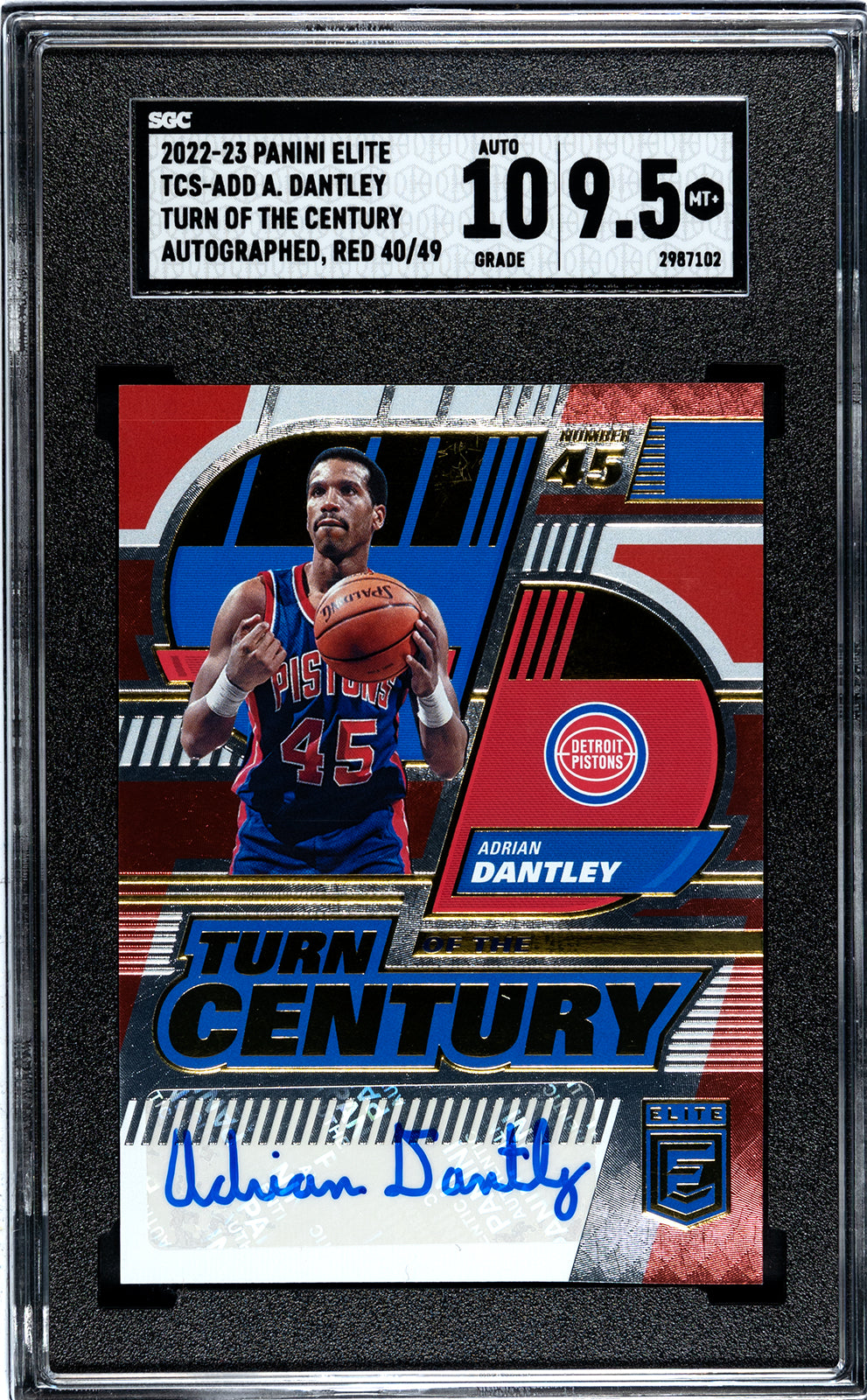 2022-23 Adrian Dantley Panini Elite - SGC 9pt5-Auto-10