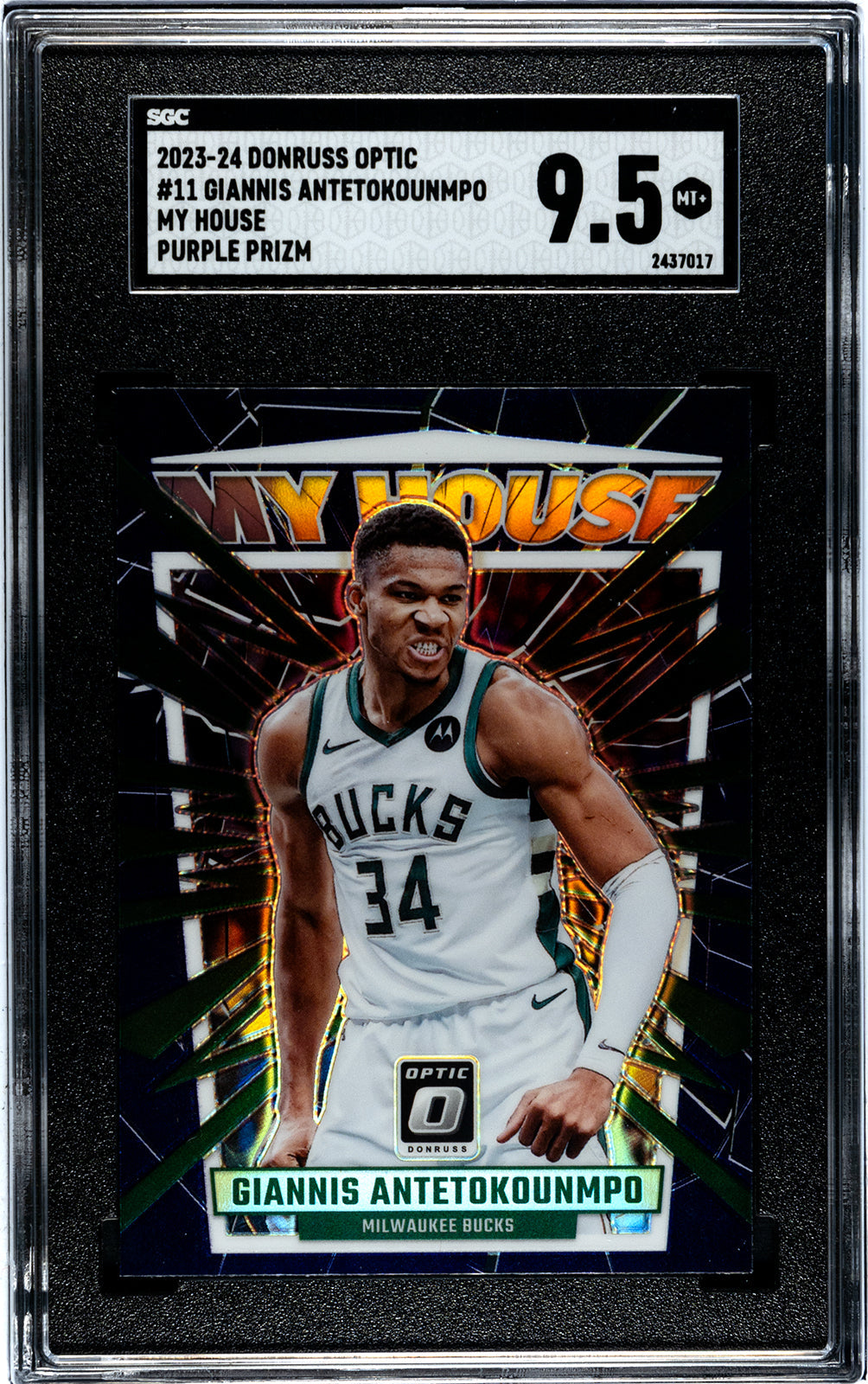 2023-24 Giannis Antetokounmpo Donruss Optic SGC 9.55