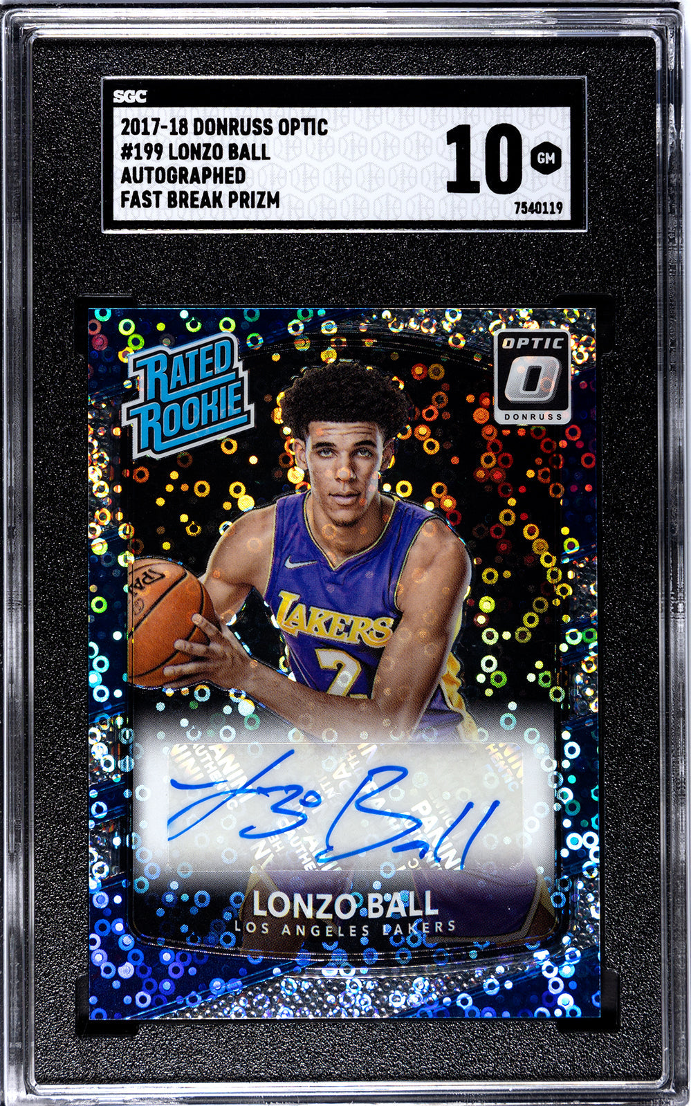 2017-18 Lonzo Ball Donruss Optic SGC 10