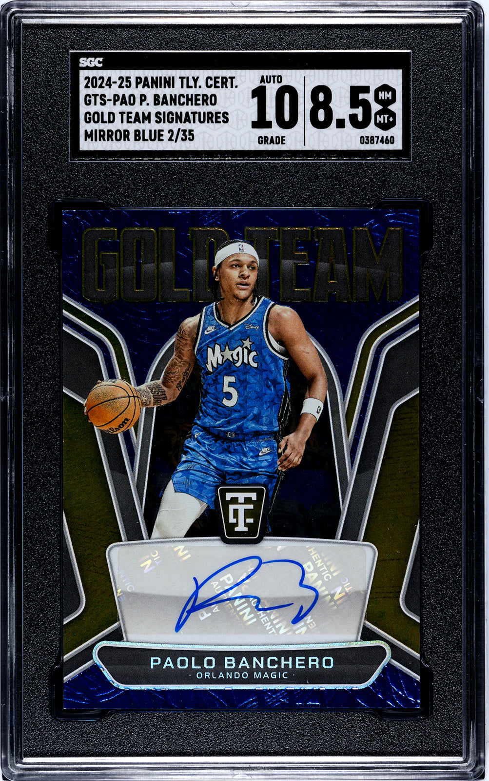 2019-20 Lonzo Ball Panini Noir CA-LZO Lonzo Ball Critically Acclaimed Signatures SGC 8.55-Authenticuto-10