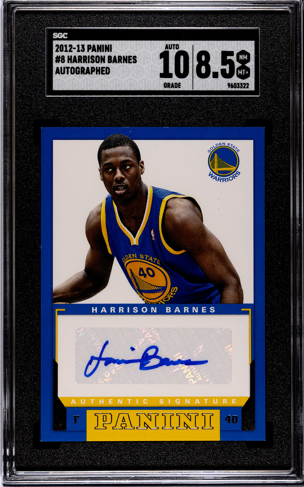 2012-13 Harrison Barnes Panini SGC 8.55-Authenticuto-10