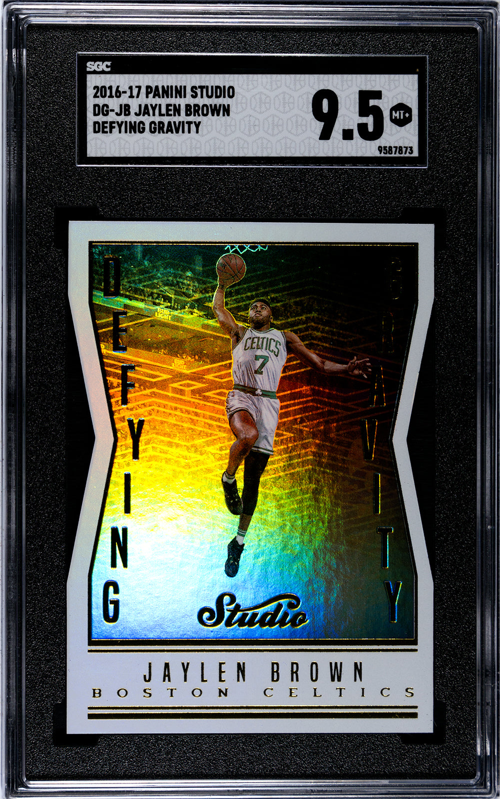 2016-17 Jaylen Brown Panini Studio DG-JB Jaylen Brown Defying Gravity SGC 9.55