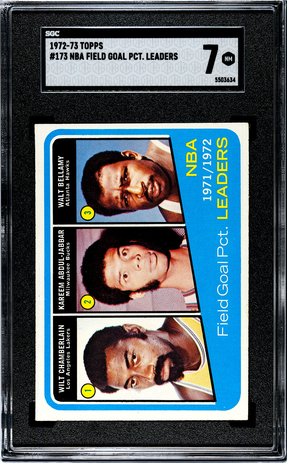 1972-73 Abdul Jabbar Chamberlain Topps SGC 7