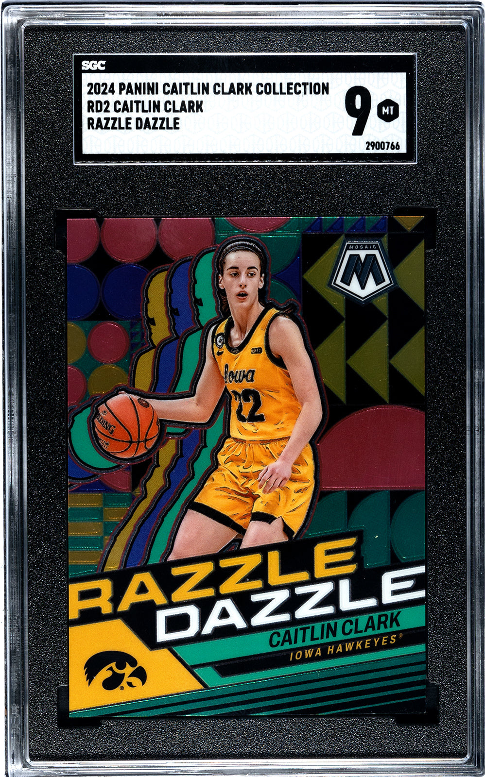 2024 Caitlin Clark Panini Caitlin Clark Collection CL1 Caitlin Clark Campus Legends Floating Hearts SGC 8