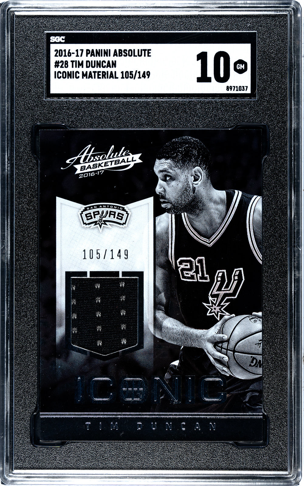 duncan_tim_2016-17_panini_absolute_28_tim_duncan_iconic_material_105-149_sgc-grade-10_auth-8971037