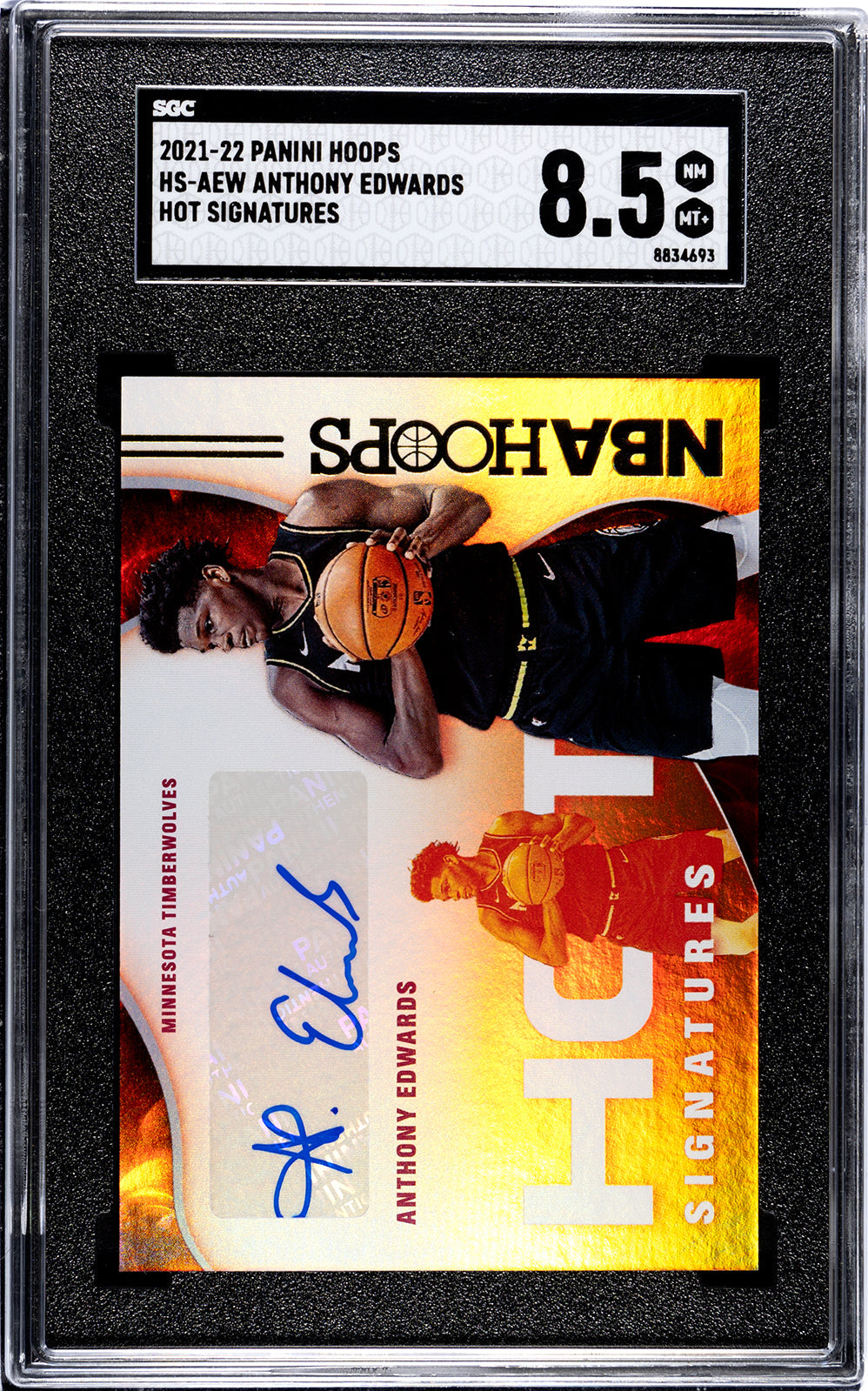 2021-22 Anthony Edwards Panini Hoops - SGC 8pt5