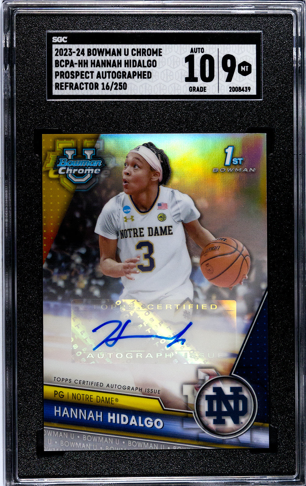 hidalgo_hannah_2023-24_bowman_u_chrome_bcpa-hh_hannah_hidalgo_prospect_autographed_refractor_16-250_sgc-grade-9-auto-10_auth-2008439