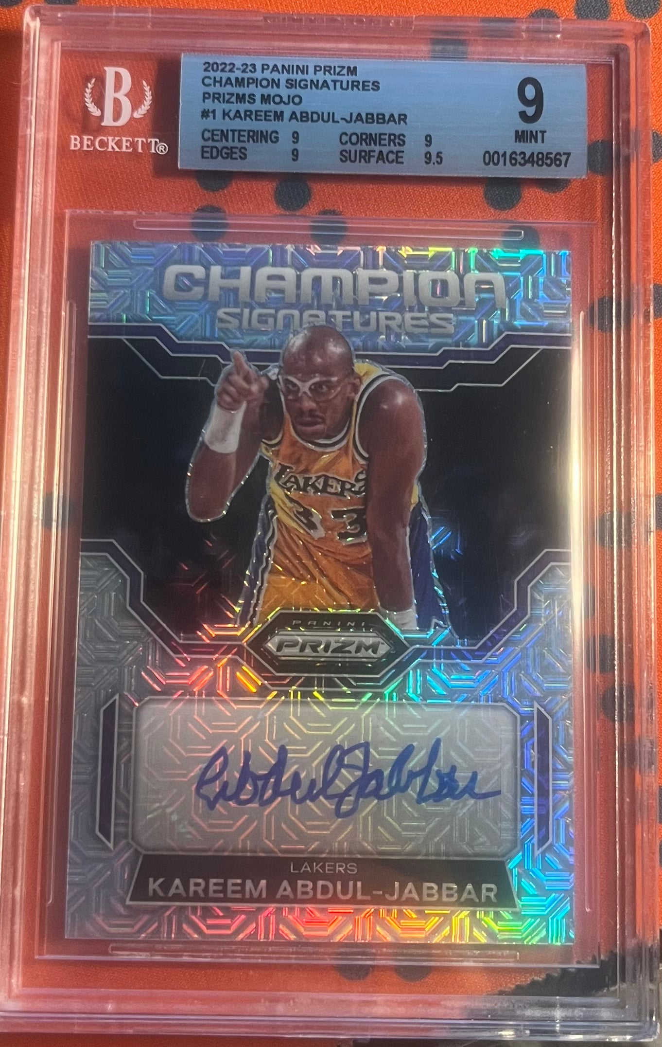 Kareem Abdul-Jabbar 2022-23 Prizm Beckett 9