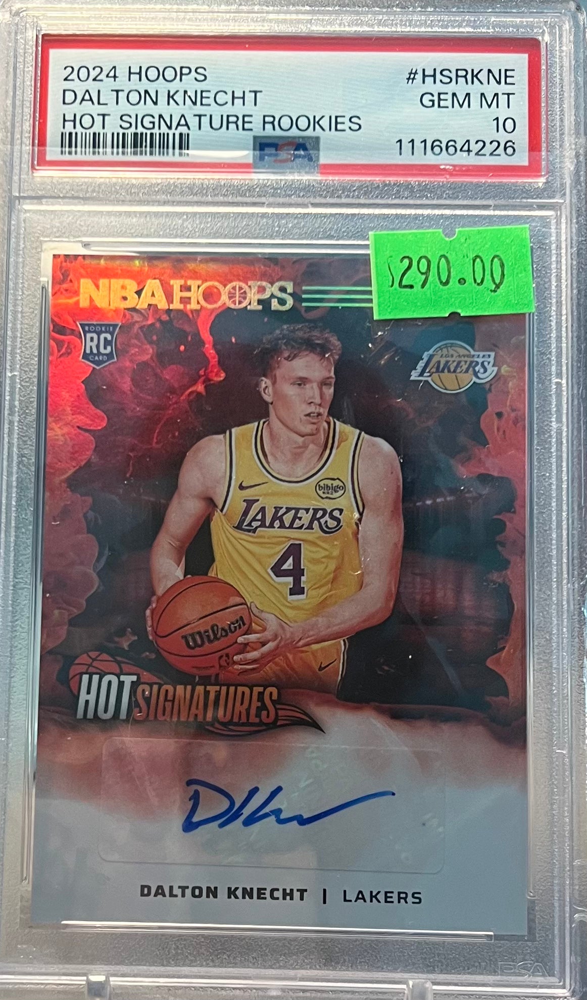 2024-25 Dalton Knecht Hoops Hot Signatures PSA 10