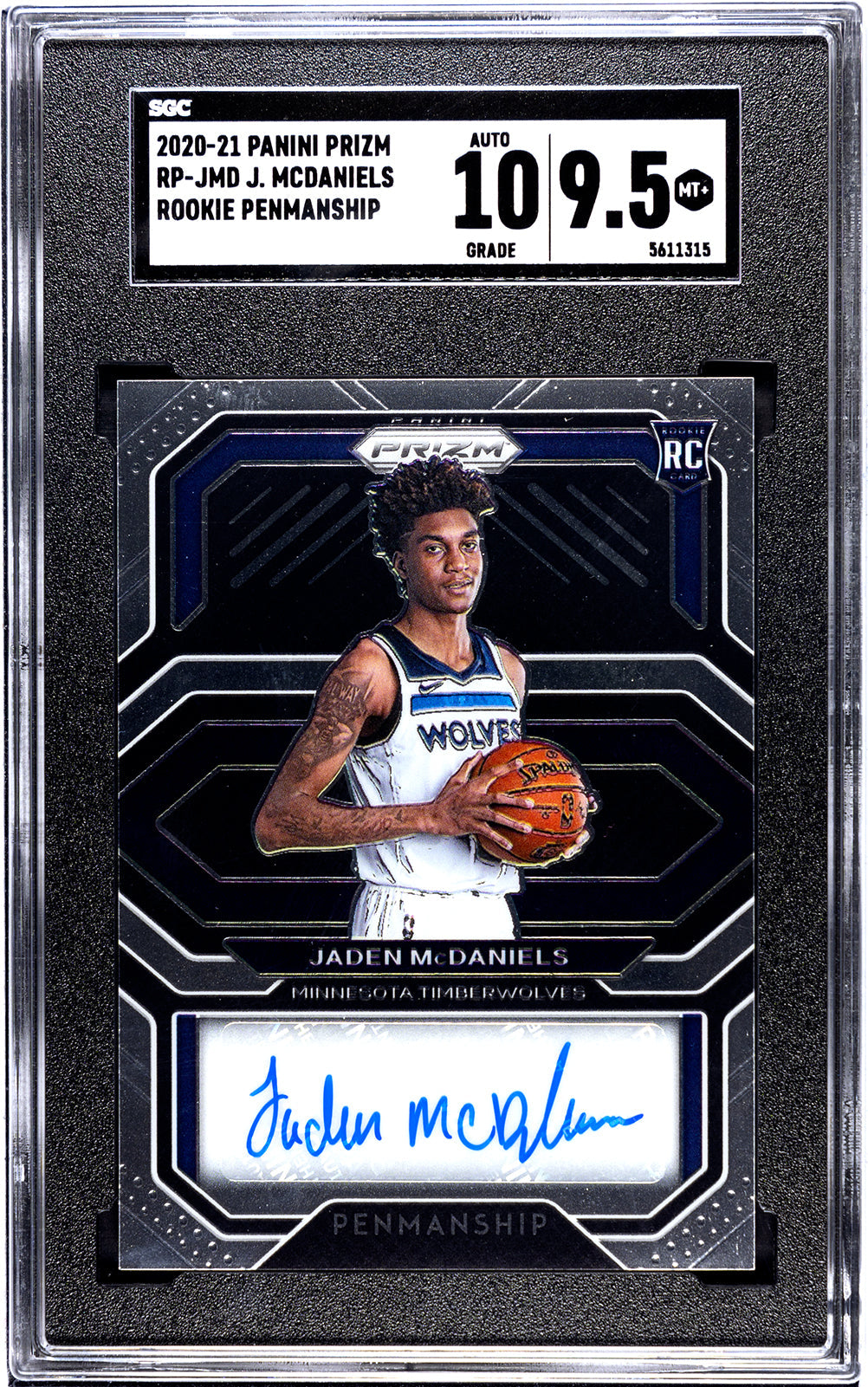 2020-21 McDaniels Panini Prizm - SGC 9pt5-Auto-10