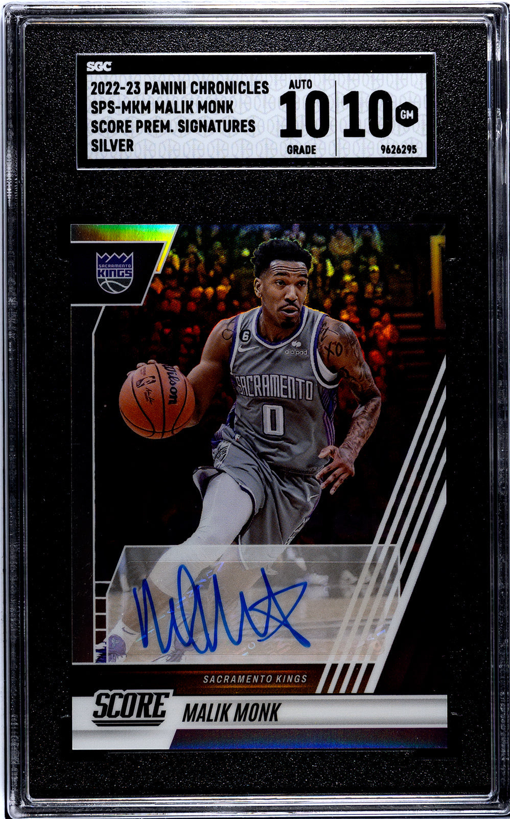 2022-23 Malik Monk Panini Chronicles - SGC 10-Auto-10