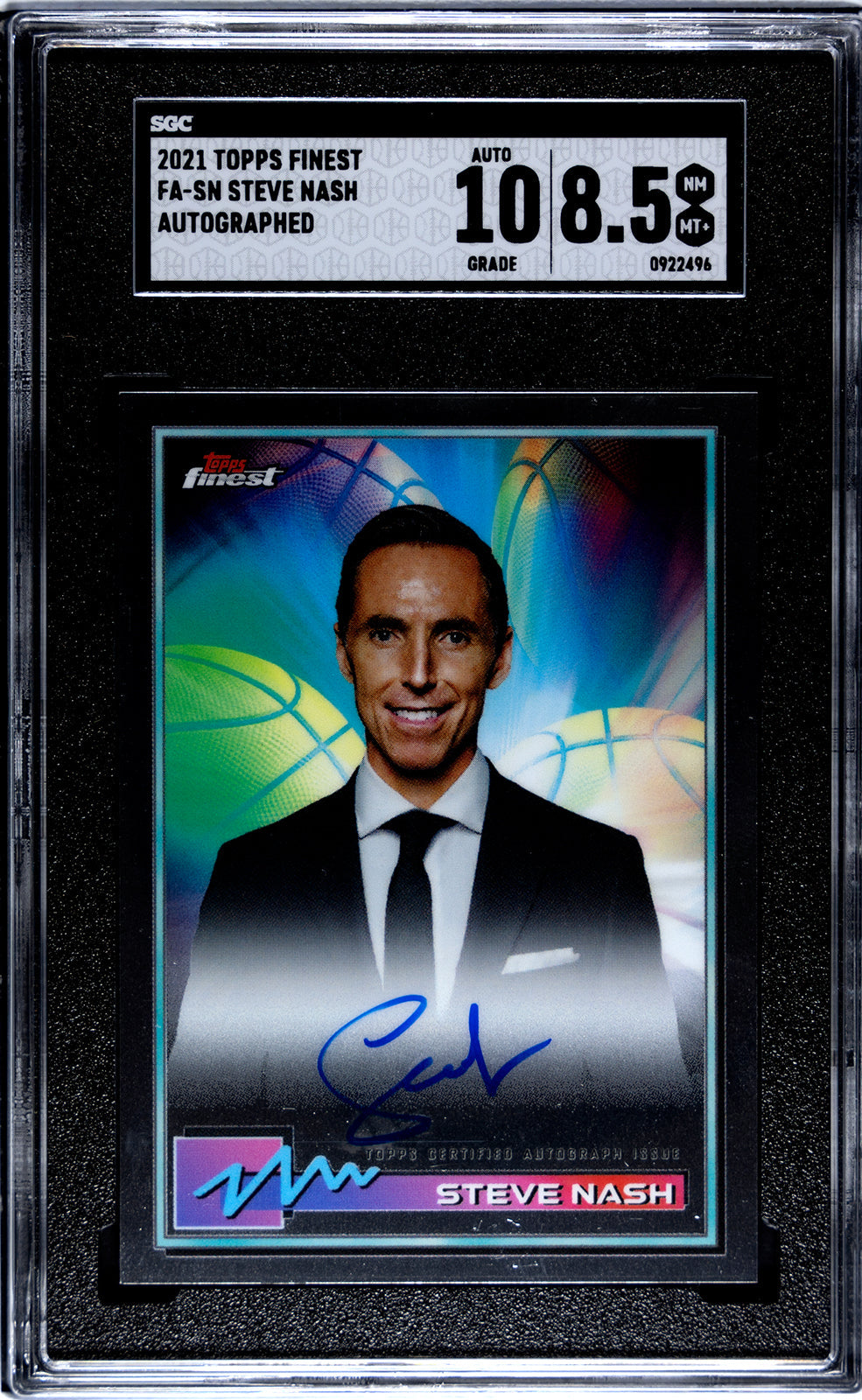 2021 Steve Nash Topps Finest - SGC 8pt5-Auto-10