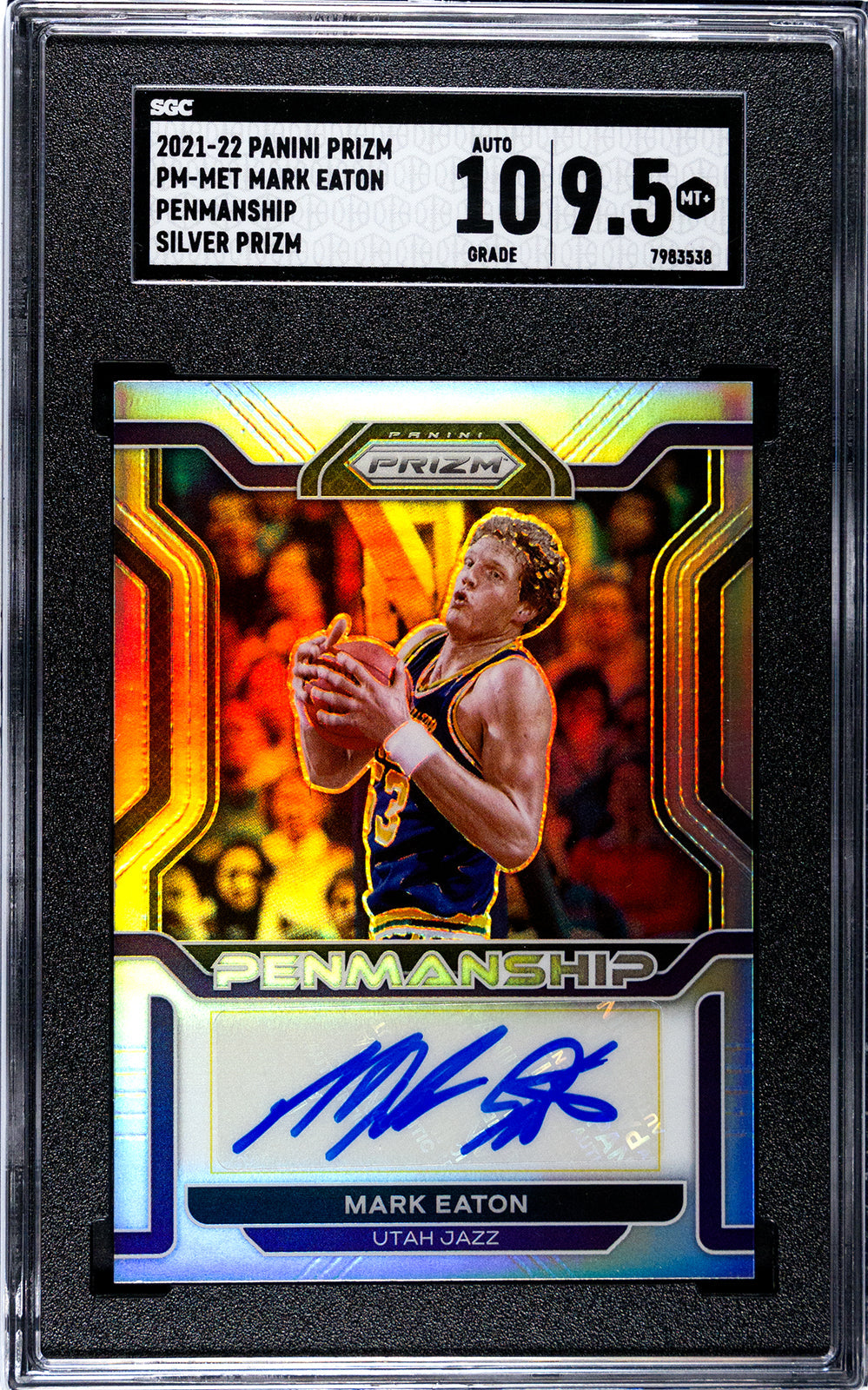 2021-22 Mark Eaton Prizm Penmanship SGC 9.5