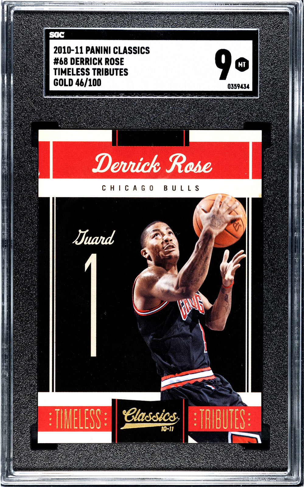 rose_derrick_2010-11_panini_classics_68_derrick_rose_timeless_tributes_gold_46-100_sgc-grade-9_auth-0359434