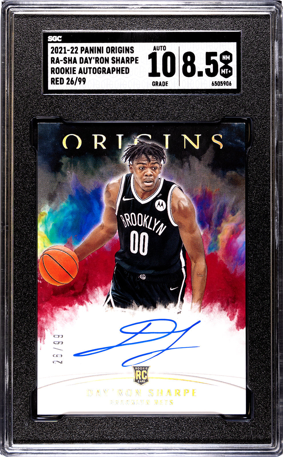 2021-22 Sharpe Panini Origins - SGC 8pt5-Auto-10