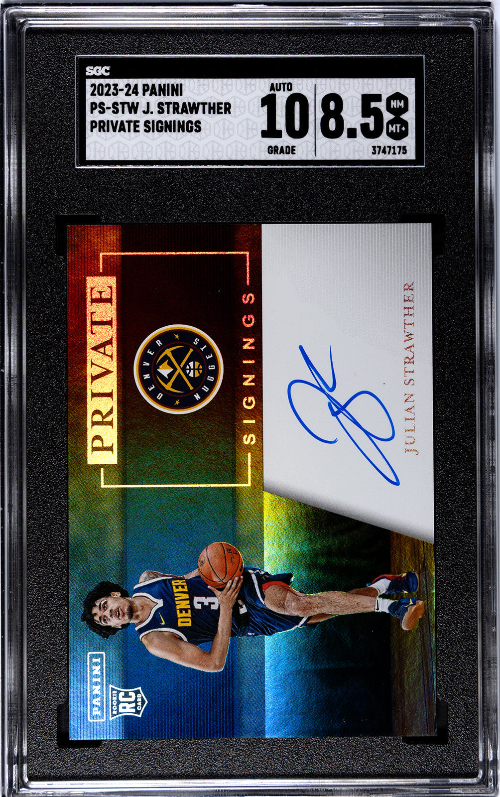 2023-24 Strawther Panini PS STW - SGC 8pt5-Auto-10