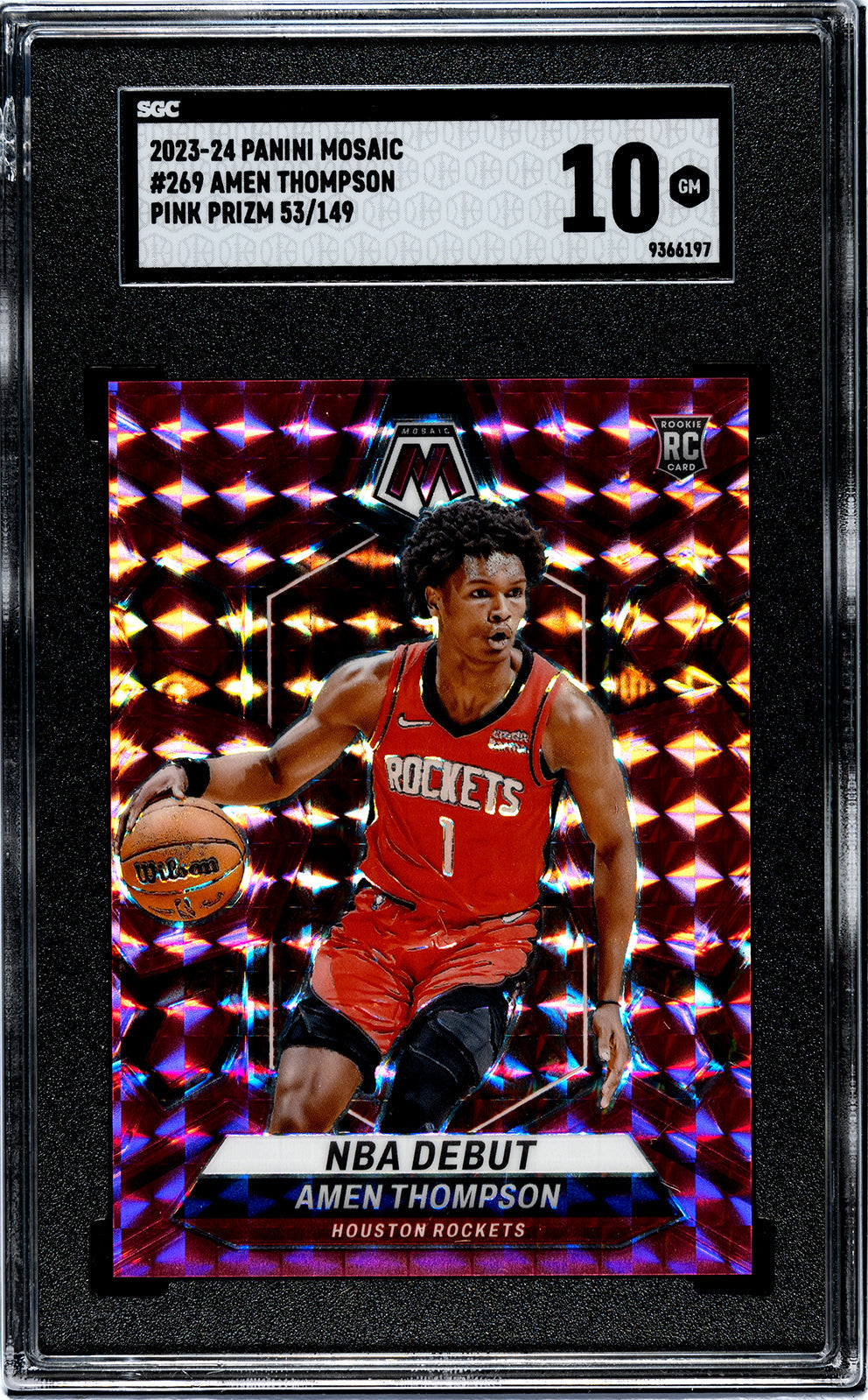 2023-24 Amen Thompson Panini Mosaic - SGC 10
