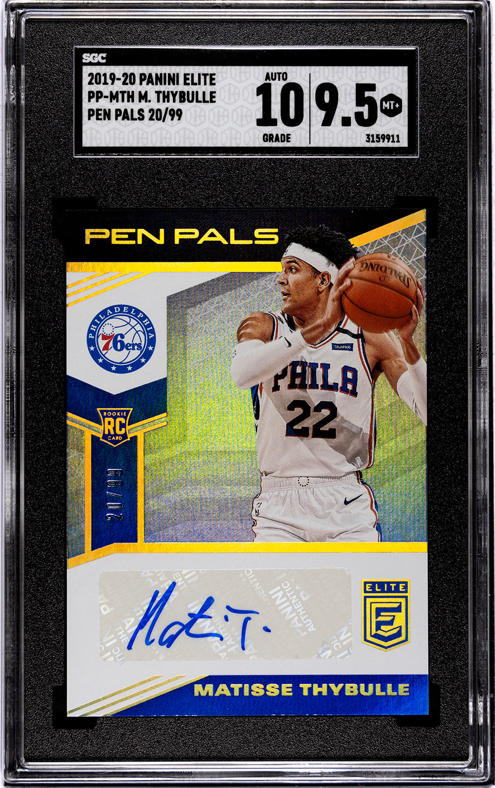 2019-20 Thybulle Panini Elite - SGC 9pt5-Auto-10