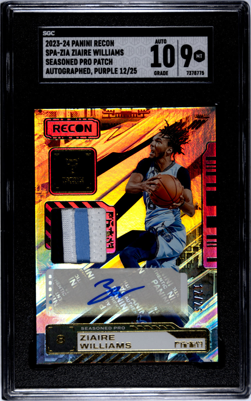 2023-24 Zaire Williams Panini Recon - SGC 9-Auto-10