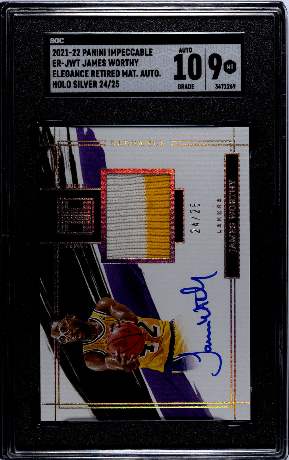 2021-22 James Worthy Panini Impeccable - SGC 9-Auto-10