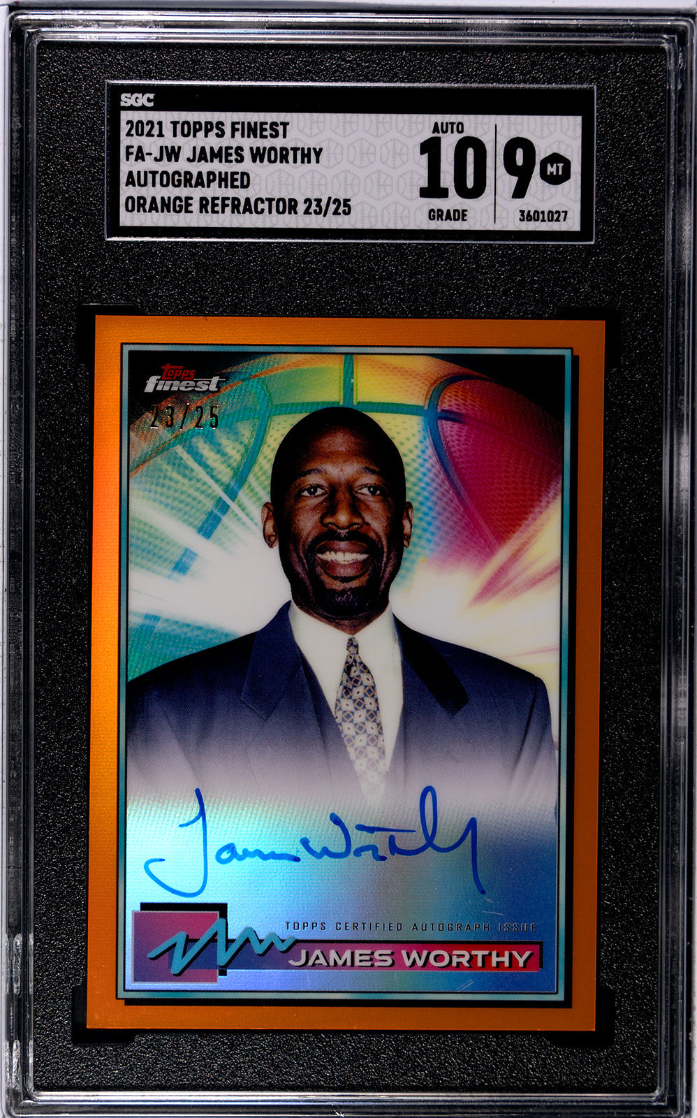 2021 James Worthy Topps Finest - SGC 9-Auto-10