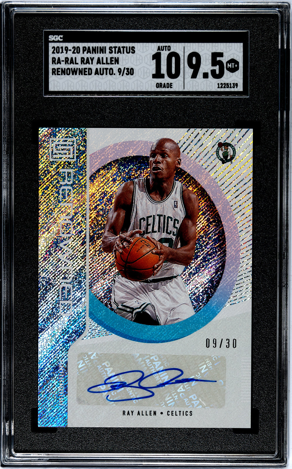 2019-20 Ray Allen Panini Status RA-RAL Ray Allen Renowned Auto SGC 9.55-Authenticuto-10