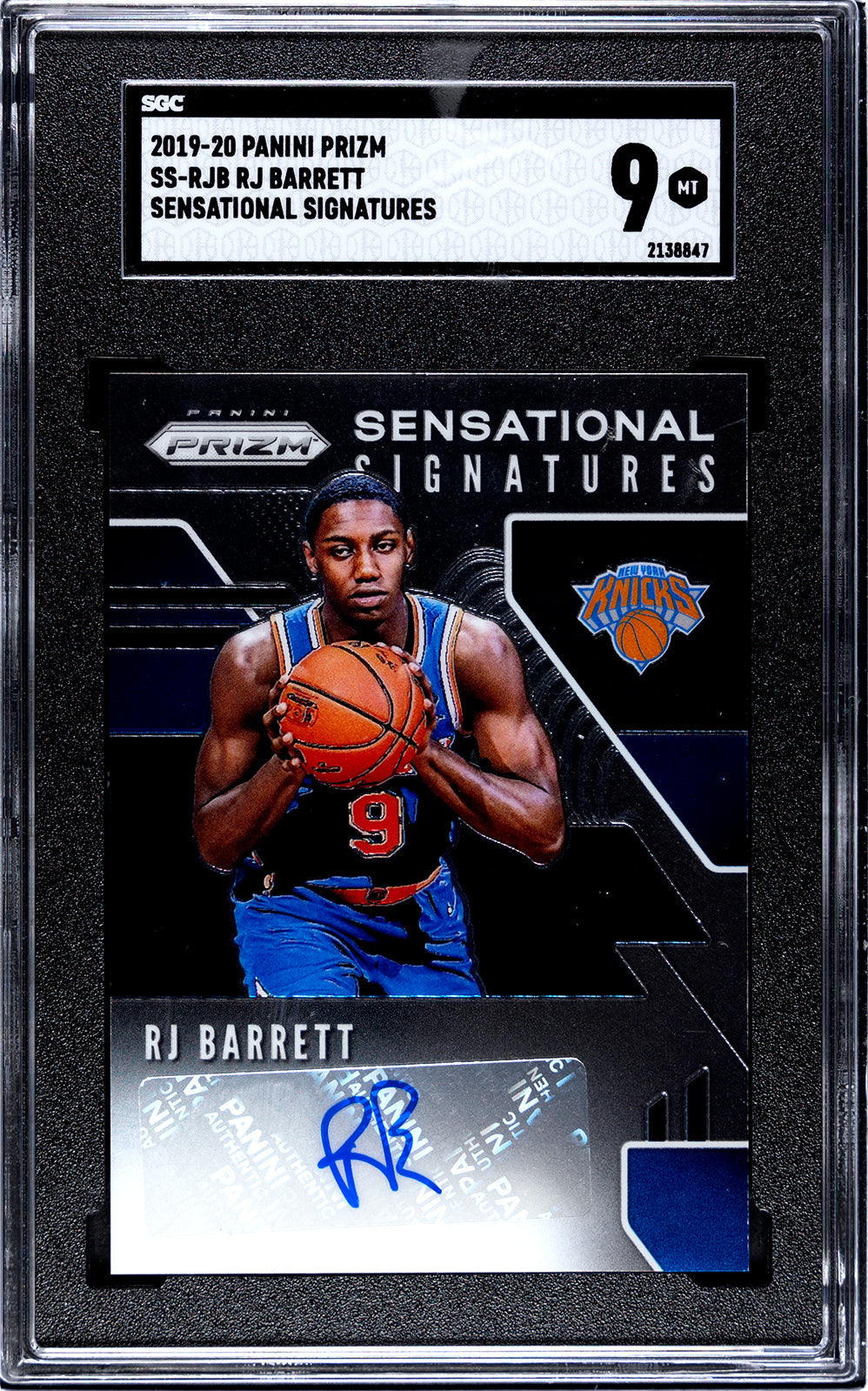2019-20 RJ Barrett Panini Prizm SS-RJB RJ Barrett Sensational Signatures SGC 9