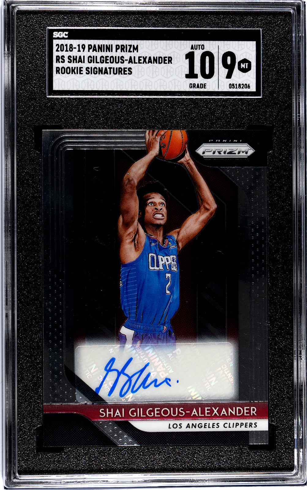 2018-19 Gilgeous Alexander Prizm RC Autograph- SGC 9