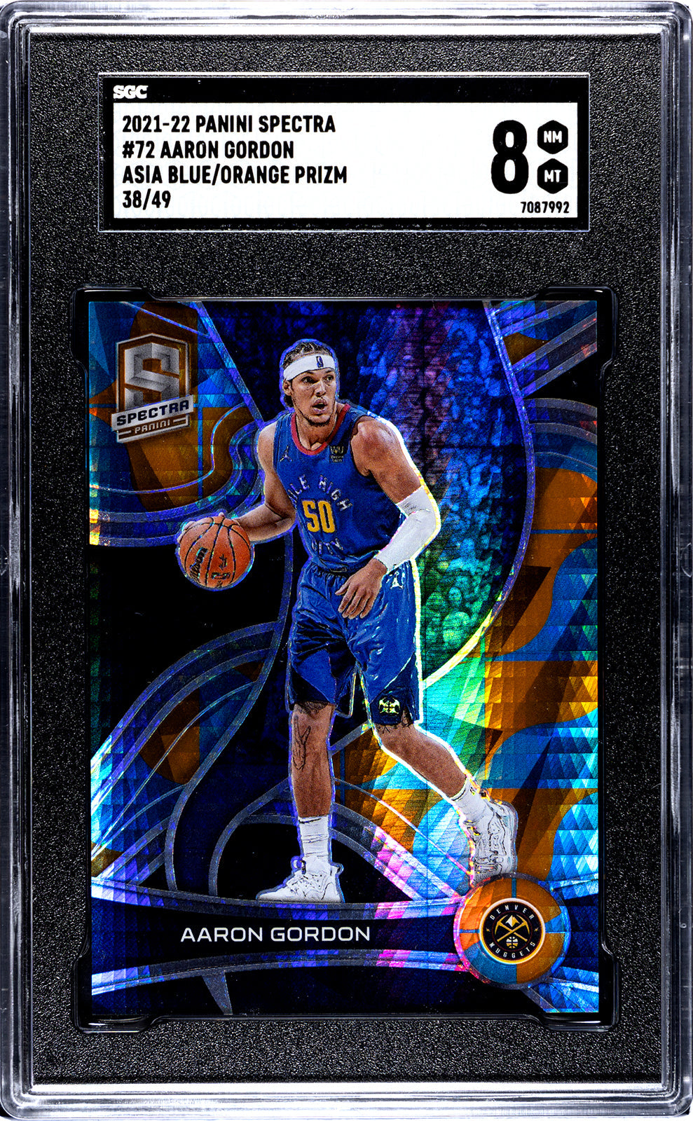 gordon_aaron_2021-22_panini_spectra_72_aaron_gordon_asia_blue-orange_prizm_38-49_sgc-grade-8_auth-7087992