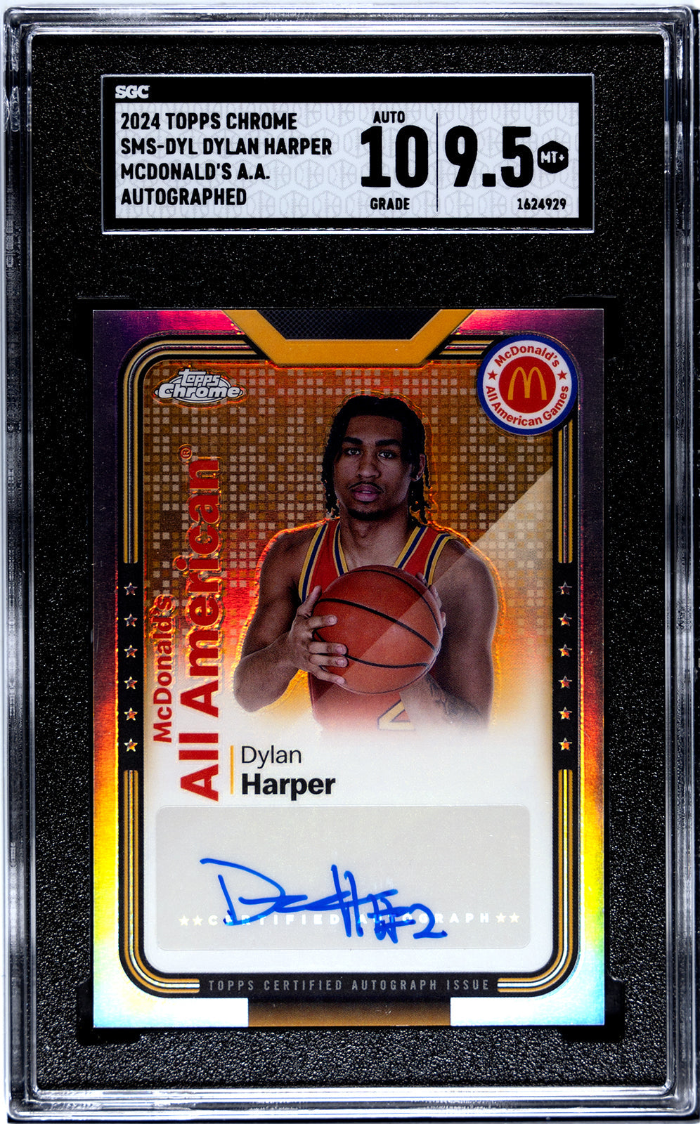 harper_dylan_2024_topps_chrome_sms-dyl_dylan_harper_mcdonalds_aa_autographed_sgc-grade-9pt5-auto-10_auth-1624929