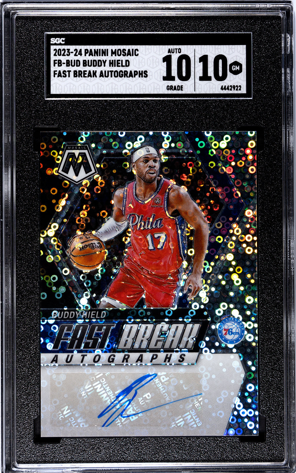 2023-24 Hield Panini Mosaic - SGC 10-Auto-10