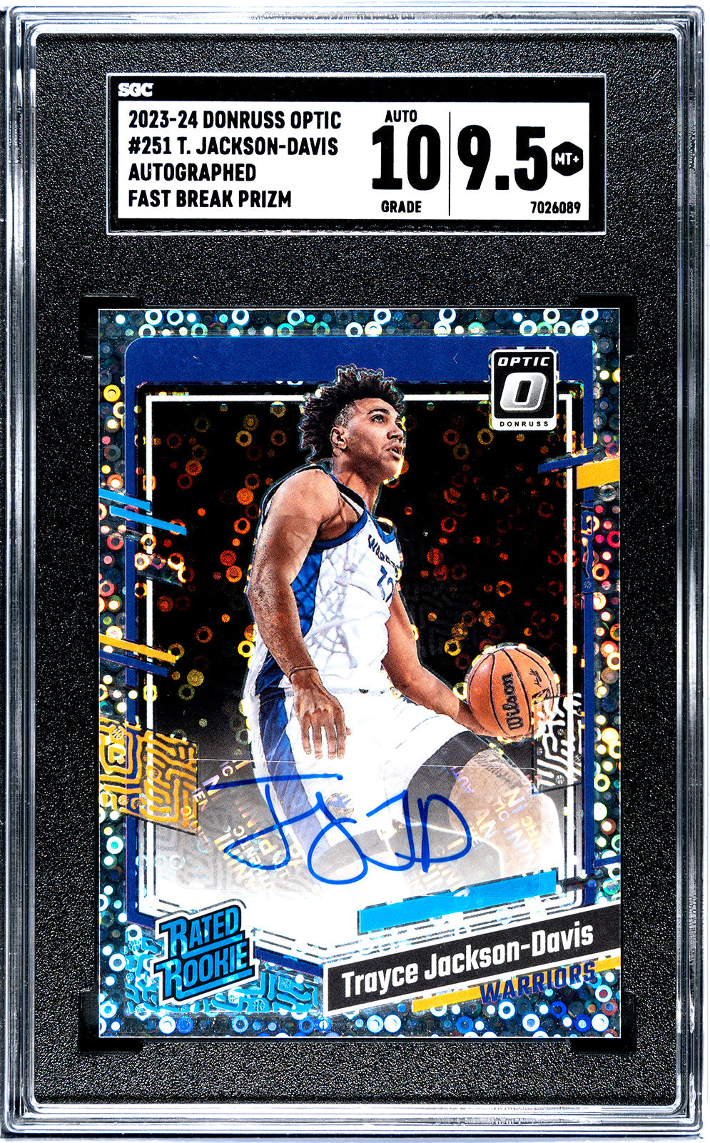 2023-24 Jackson Davis Donruss Optic - SGC 9pt5-Auto-10