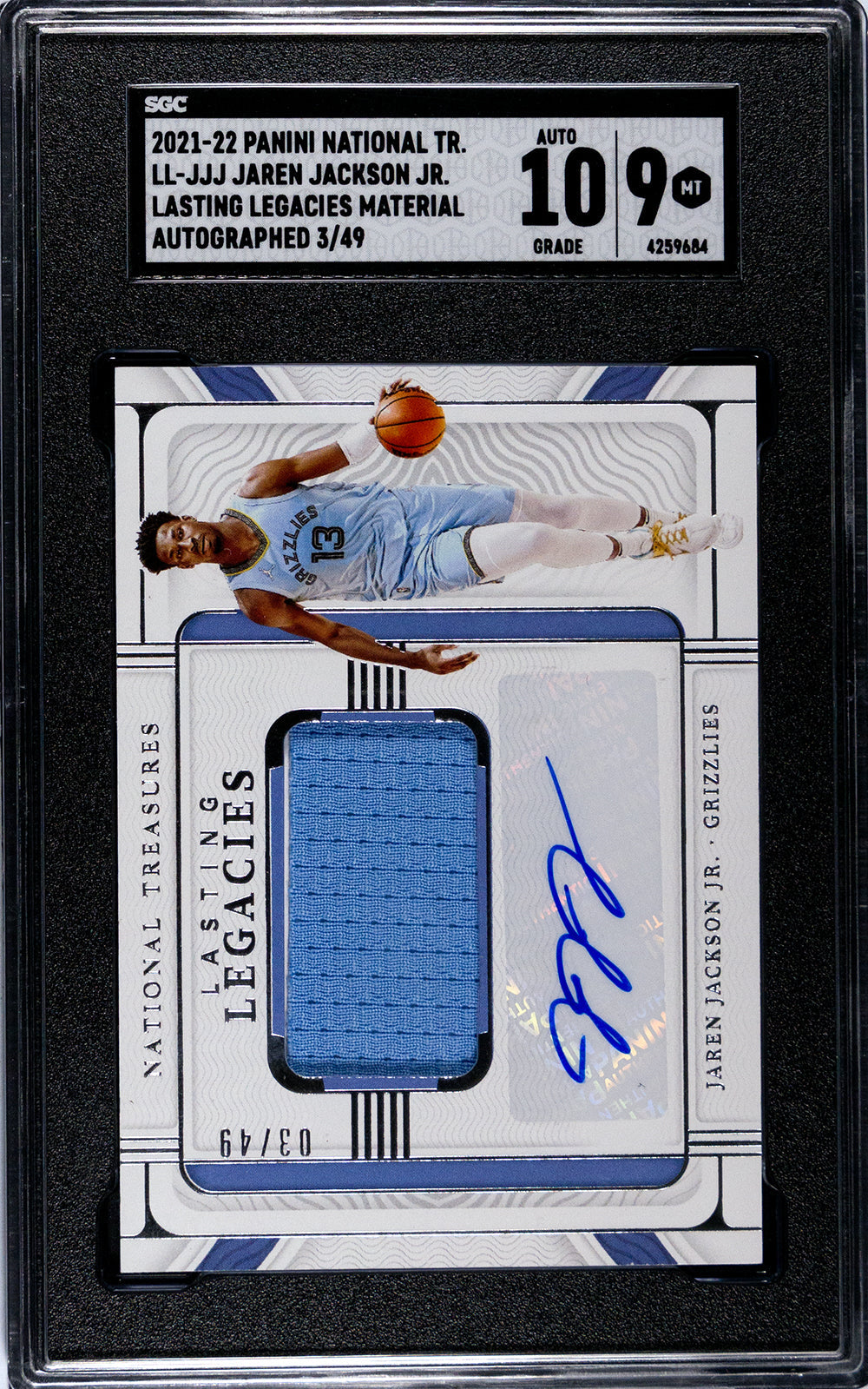 Jaren Jackson Panini National - SGC 9-Auto-10