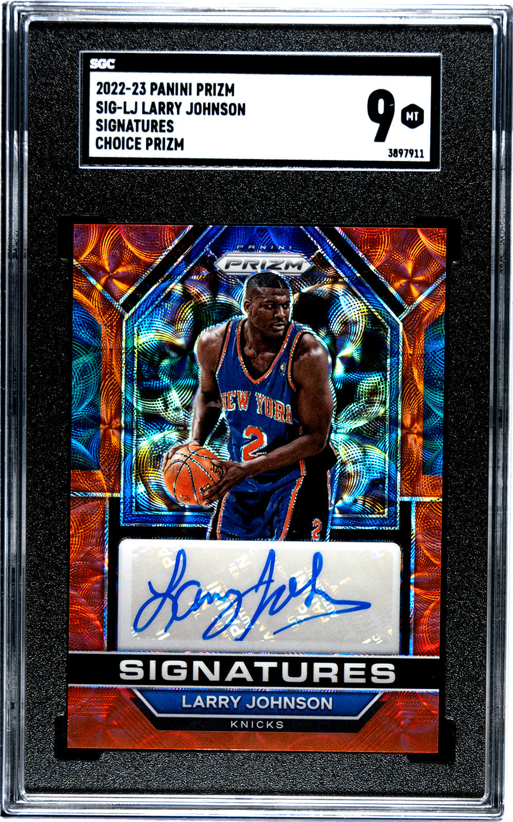 johnson_larry_2022-23_panini_prizm_sig-lj_larry_johnson_signatures_choice_prizm_sgc-grade-9_auth-3897911