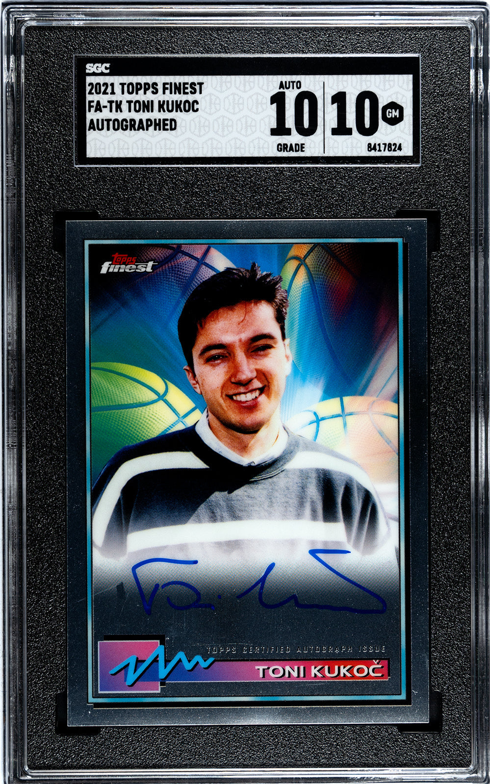 2021 Kukoc Topps Finest - SGC 10-Auto-10