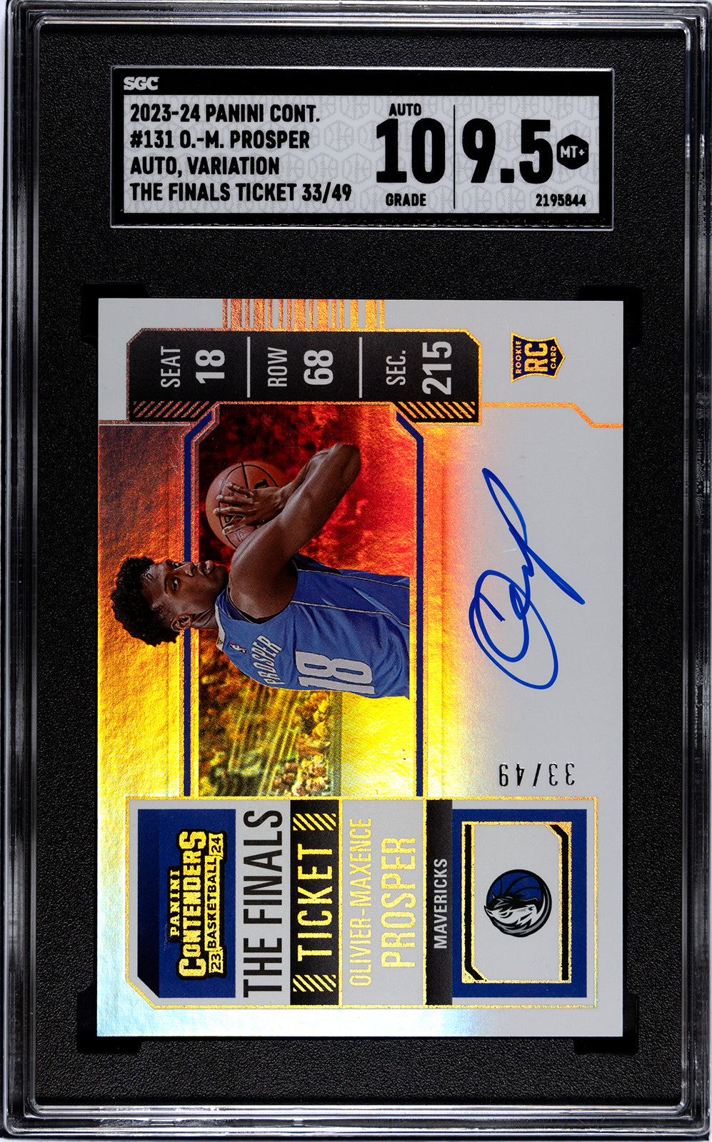 prosper_o-m_2023-24_panini_cont_131_o-m_prosper_auto_variation_the_finals_ticket_33-49_sgc-grade-9pt5-auto-10_auth-2195844