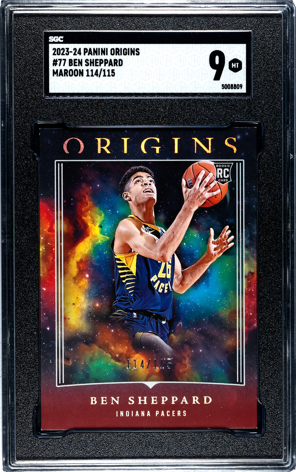 sheppard_ben_2023-24_panini_origins_77_ben_sheppard_maroon_114-115_sgc-grade-9_auth-5008809
