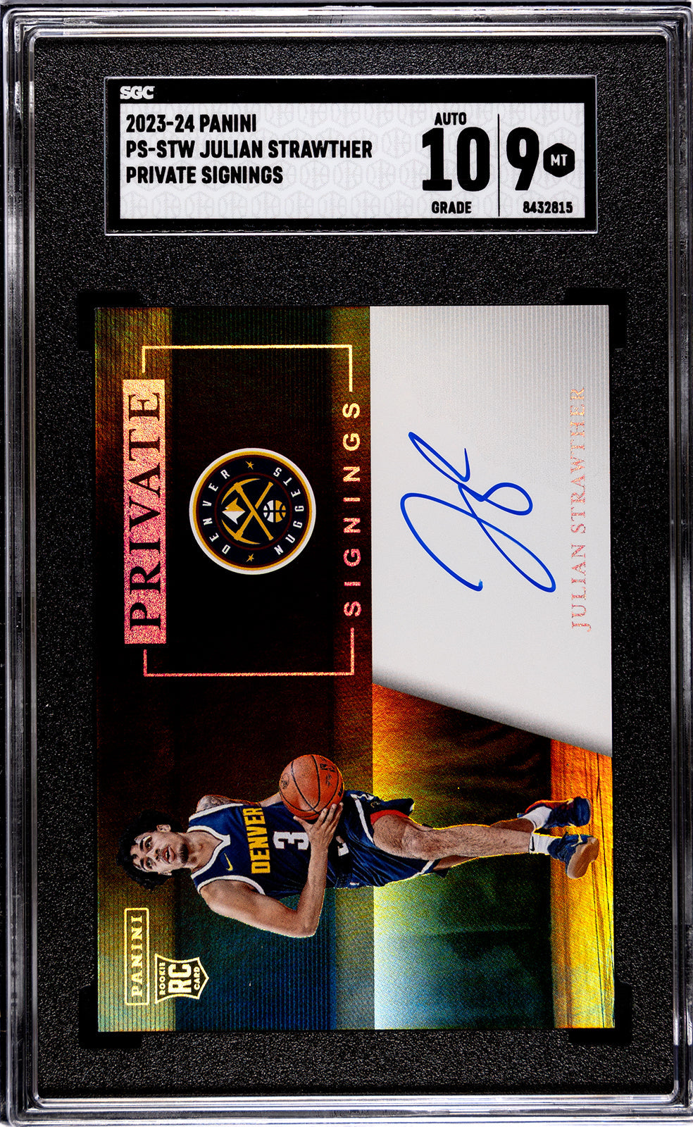 2023-24 Strawther Panini PS STW - SGC 9-Auto-10