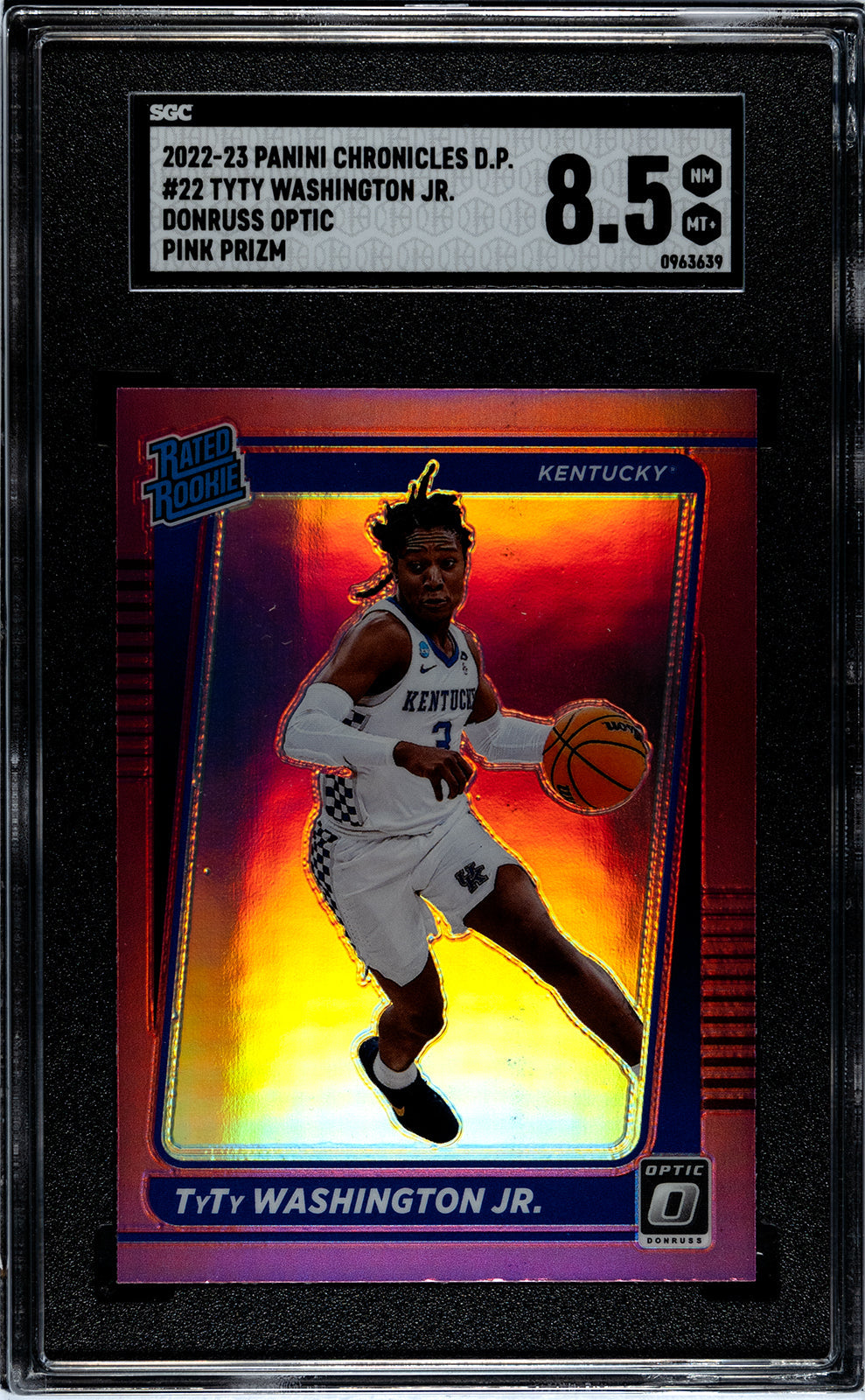 washington_tyty_2022-23_panini_chronicles_draft_picks_22_tyty_washington_jr_donruss_optic_pink_prizm_sgc-grade-8pt5_auth-0963639