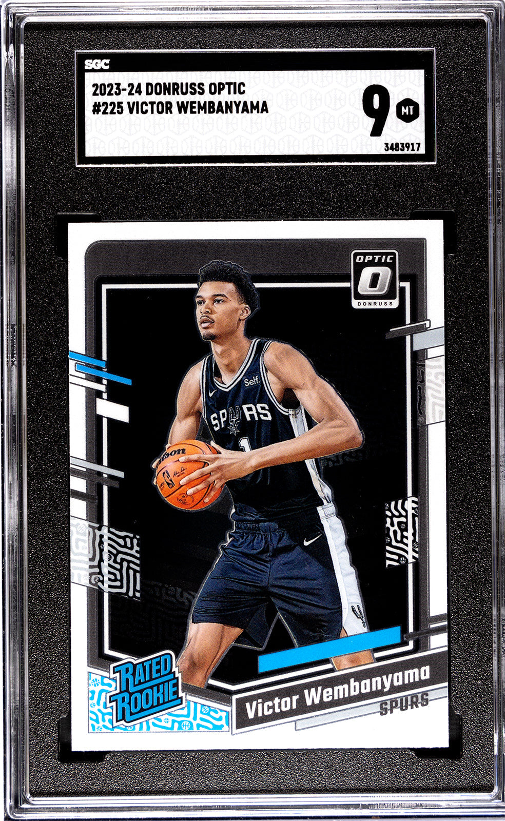 2023-24 Donruss Optic Victor Wembanyama Rated Rookie- SGC 9